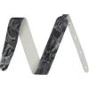 Fender Tracolla per Chitarra Tie-Dye in Pelle, Nero/Grigio, Larghezza 5 cm, Regolabile 43,5- 55