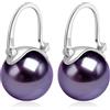 HUGE TOMATO Orecchini a perno di perle viola, orecchini di perle grandi eleganti da 14 mm Chiusura a spillo in argento S925 per la moda femminile