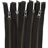 Aerzetix - C61540 - Set di 5 Cerniere Lampo N°5 separabili 55cm in Metallo Vintage - tiretto Decorativo - Colore Marrone Scuro - cursore pelletteria Cucito Gonna Jeans merceria