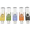 Intenso Basic Line 5X 64GB Chiavette USB 2.0 con pratiche etichette per etichettatura, giallo, verde, nero, blu e arancione, con staffa in metallo argentato