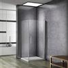 AICA 187cm Box Doccia Angolare Porta Battente Vetro 6 mm Temperato Anticalcare con Barra Stabilizzatrice Misura 70x90cm