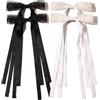 Hebterrka 4 fermagli per capelli in pelliccia bianca e nera con pompon, accessori per capelli da donna, in pizzo, per compleanno, per feste