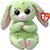 TY Beanie Bellies - Fern il Coniglietto Pasquale Verde con gli Occhioni Rosa Glitter, i Coccolosi Animaletti di Peluche con il Pancino Morbido Originali Ty - Speciale Pasqua - 20 Cm - T41514