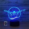 HPBN8 Ltd Creativo 3D Nuoto Luce Notturna Alimentato USB Telecomando Decorazione LED Illusione Ottica Lampada 3D 7/16 Colori Cambiare Bambini Giocattolo Natale Natale Regalo