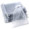 YFZYT Sacchetti Organza 17x23 cm Grandi, 100pz Sacchetti Regalo Grigi per Bomboniere, Festa della Mamma, Comunione, Battesimo, Cresima, Matrimoni