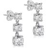 Tuscany Silver Orecchini pendenti tripli con zirconi in argento sterling per donna