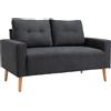 HOMCOM Divano 2 Posti Moderno in Stile Nordico con Schienale Trapuntato in Tessuto, 145x76x88 cm, Grigio|Aosom