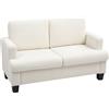 HOMCOM Divano 2 Posti Moderno in Ciniglia con Cuscini Rimovibili e Lavabili, 138x70x80 cm, Bianco Crema