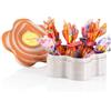 Venchi - Lattina a Forma di Fiore con 5 Ovetti di Cioccolato Assortiti, Gusto Nocciolato Fondente e Salato Caramello, con Nocciola Piemonte IGP, Senza Glutine, 55 gr, Collezione Pasqua, Idea Regalo