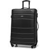 WITTCHEN Valigia da viaggio grande trolley valigia grande valigia check-in guscio rigido in ABS con 4 ruote piroettanti chiusura a combinazione maniglia telescopica Globe Line nero Ryanair/ITA Airways