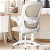 MELOKEA Sedia Ufficio Supporto Lombare Bionico 4D, Ergonomica con Braccioli Pieghevoli, Girevole Regolabile in Altezza Fino a 150 kg, Computer Rete Grigio
