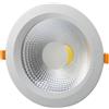 Optonica faretto da incasso led 20 watt 4500 k cob tuv pass 145° 1600 lumen