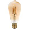 Optonica lampadina candela led attacco e27 luce calda vetro dorato dimmerabile