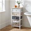 MIlani Home RITTER - mobiletto in legno con 3 cassetti e 1 cesta