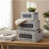 Milani Home BRIANNA - set di 3 cassette in legno