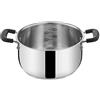 Lagostina Pratica Casseruola in Acciaio 18/10 con Doppie Maniglie in Silicone, Pentola per Induzione, Gas e Forno fino a 210°, 22 cm