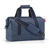 Reisenthel allrounder M herringbone dark blue - Borsa da viaggio con apertura a zip e gancio in metallo integrato, 6 tasche interne per un pratico stoccaggio