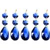 PATIKIL Trasparente Cristallo Gocce 5pz 38mm Lampadario Prismi Parti Appeso Perline con 14mm Ottagonale Perlina per Lampadari Decorazione Scuro Blu