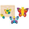 GoKi Puzzle a 4 Strati in Legno con Farfalla