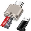 AXFEE Lettore di Schede Micro SD USB C, Lettore di Schede di Memoria TF Tipo-C, con Adattatore USB C a USB, Lettore di Schede USB OTG Compatible con PC, Samsung Galaxy, Telefono USB C(Oro Champagne)