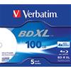 Verbatim - BD-R XL 100 GB 4x - ampia superficie stampabile a getto d'inchiostro - confezione da 5 blu-ray