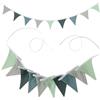 AiQInu Bandierine per Cameretta dei Bambini, Bandierine Triangolari, per Bambini Camera Baby Showe Camera da Letto (Verde fresco di Morandi)