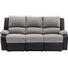 LOUNGITUDE UsineStreet LOUNGITUDE - Divano relax - Elettrico - 3 posti - In Simili/Microfibra - Nero/Grigio -L193 cm