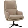 KONTE.DESIGN Poltrona girevole NEW ARLEY in tessuto beige e base in metallo nero