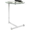 Kare Design Tavolino D'Appoggio Easy Living, Trasparente/Argento, 62X 46X51, Tondo, Stile Minimalista, Piccoli Spazi, Stile Moderno, Camera Da Letto O Salotto