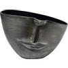 Kare Design vaso Half Face, antracite, faccia a metà, portafiori, centrotavola, decorazione casa, soggiorno, sala, studio, stile moderno, 31cm (A)