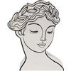 Kare Design vaso Favola Lady, bianco, sagoma faccia feminile, portafiori, centrotavola, soggiorno, sala da pranzo, studio, decorazione casa, stile romantico, 26cm (A)