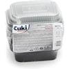 Cuki Professional vaschette alluminio con coperchi ultra-forza, 1 porzione, laccate, cm16x12xh5, 1 confezione da 25 pezzi, monouso per forno, microonde, frigo, cottura, conservazione