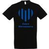 Generico T-shirt in cotone adatto a tifosi di calcio con cuore neroazzurro per neonati, bambini ed adulti (Bambino, Nero, 7/8 anni)