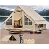 DanCoom Tenda da Campeggio Con Tettoia, Capanna per 4-6 Persone, Glamping, Telo Parasole, Facile da Montare, Impermeabile, per Esterni, Gonfiabile Con Coperta da Picnic (ICTENT-L)