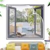 VOLLENC Zanzariera per Finestra, 70x90 cm Rete Anti-Insetti Adesiva Senza Foratura Zanzariera in Tessuto a Maglia Fine Voile Anti-Mosche Zanzariera Anti-Zanzare