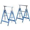 HOMCOM Set 2 Cavalletti da Lavoro Telescopici Pieghevoli e Regolabili in Altezza, in Tubi Acciaio, 68x58x80cm Max 200kg