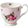 Royal Albert 0,3 Litri Fine Bone China Tea Party New Country Rose Pink Footed Vintage Mug, Rosa