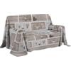 PENSIERI DELICATI Telo Copridivano 180 x 290 cm Made in Italy, Telo Copritutto 100% Cotone Puro, Fantasia Shabby in Love Beige, Ideale come Telo Arredo, Salvadivano o Copriletto Estivo (1 Piazza)