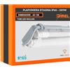 DI.M.EL. S.R.L. Plafoniera Stagna per 2 tubi LED da 60 cm IP65 impermeabile illuminazione perfetta per garage, seminterrato, uffici (Doppio tubo, Luce naturale 4000K)