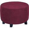ZEaink Copri Pouf Rotondo Elasticizzato Velluto Ottomano Copri Poggiapiedi 40x40/70x70 /60x60 /45x45/ 80x80 /50x50 Rotondo Copertura Ottomana Protettiva per Copri Sgabello ( Color : #21 , Size : 65x65cm/25.5