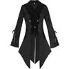 Beokeuioe Gothic Blazer - Giacca da smoking da donna, stile vintage, vittoriano, per carnevale, Halloween, cosplay, abbigliamento sottile, Nero 4, S