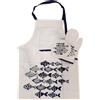 Set cucina | Guanto Presina Grembiule PESCI Panama di cotone