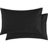 Welldry Coppia di federe sfuse in cotone 50x80 tinta unita nero