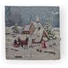 CarilloHome Fodera per cuscino arredo in gobelin Natalizio Notte di Natale 45x45