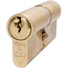 Yale KM3555-PB Euro Double 1 Star Kitemark Cilindro, 3 chiavi in dotazione, alta sicurezza, in scatola, adatto a tutti i tipi di porta, finitura in ottone, 35:10:55 (100 mm)