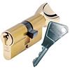 Vachette Cilindro di serratura meccanica FIRST per porta - a bottone 30 x 30 mm - meccanismo a 5 perni di sicurezza - 3 chiavi - facile installazione - garanzia 2 anni - finitura ottone