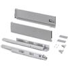 Emuca - Kit cassetto per cucina o bagno con regolazione 3D, altezza 131 mm, profondità 450 mm, 40 Kg, chiusura soft, pannelli no inclusi, Acciaio, grigio