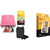 KODAK Step Stampante fotografica wireless portatile con tecnologia ZINK Zero Ink (Rosa) Pacchetto viaggio & 2x3 Carta fotografica adesiva pre-tagliata Zink Premium (30 fogli)