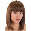 Parrucca castana caschetto lungo (effetto naturale) in scatola pvc