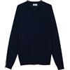Diana Studio Polo Maniche Lunghe in Cotone Fresco Senza Bottoni, Blue Navy, XXL Uomo